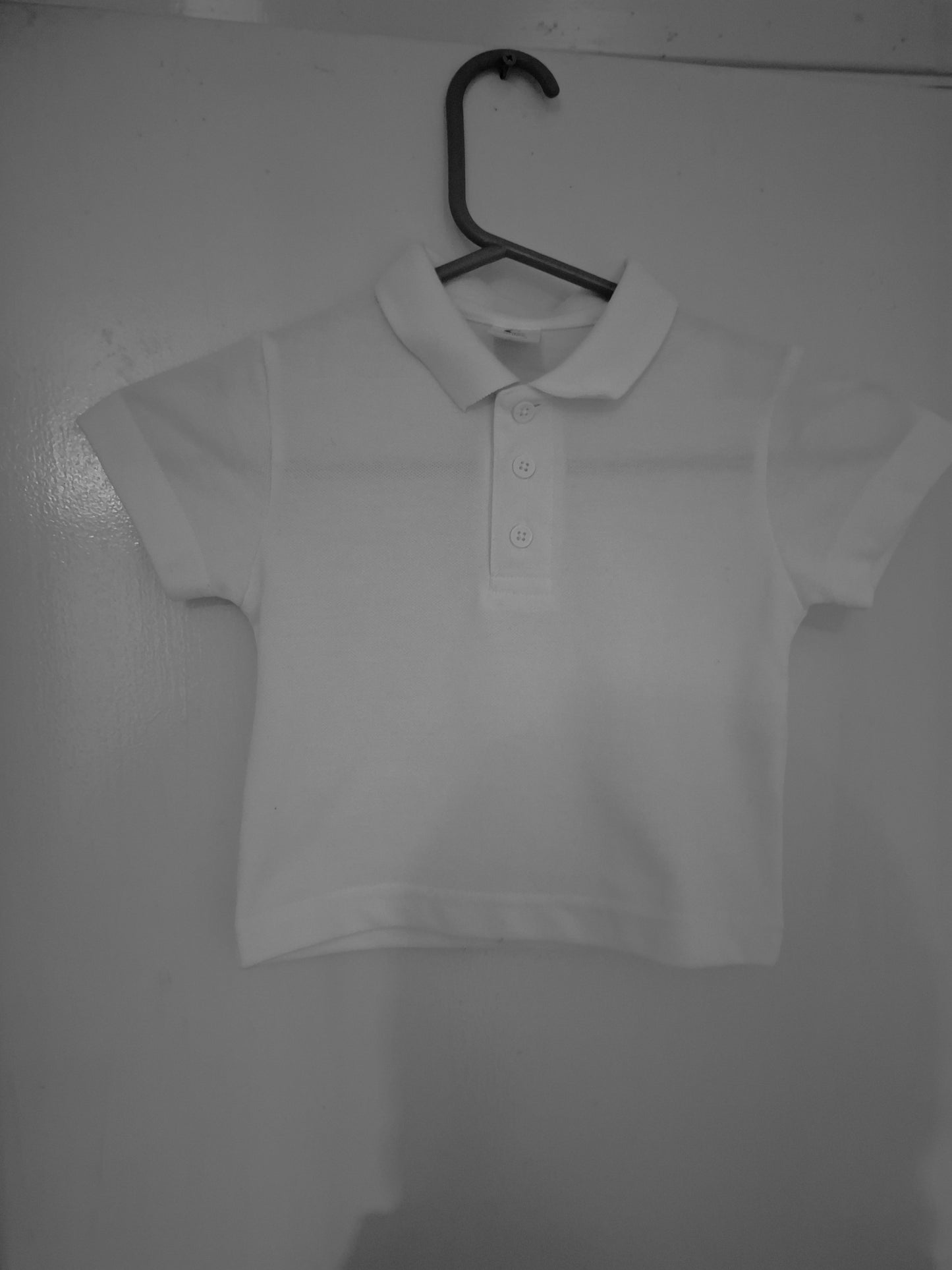 Pre-Loved Standard Fit Short Sleeve Polo Shirt Unisex White Age 1-2